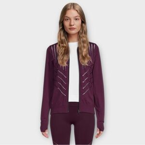 KORAL Iris Seamless Stretch-Woven Jacket in Eggplant Women’s Size XS NWT